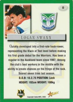 2000 Select #8 Logan Swann Back